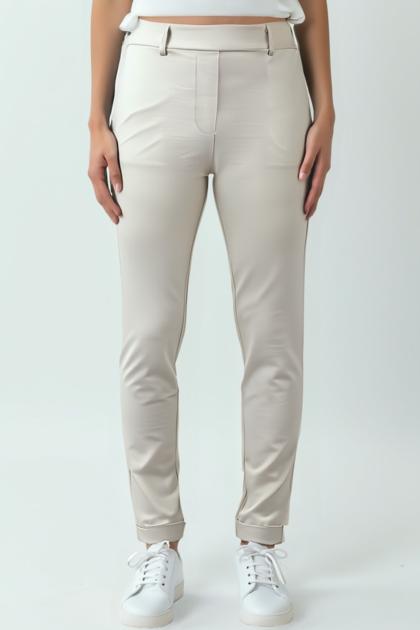 BENACO - Soft Milanese stitch trousers, with fabric