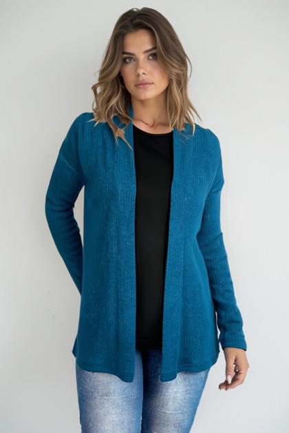BENACO - Ribbed cardigan with dropped shoulders