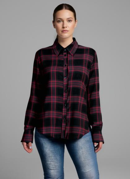 BENACO - Warm hand checked shirt