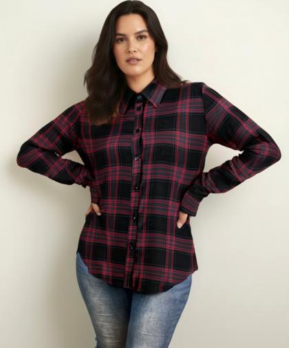 BENACO - Warm hand checked shirt