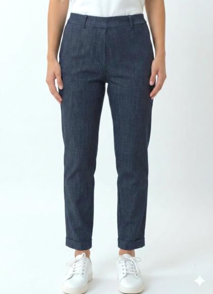 BENACO - PUNTO MILANO jeans-effect trousers with turn-ups