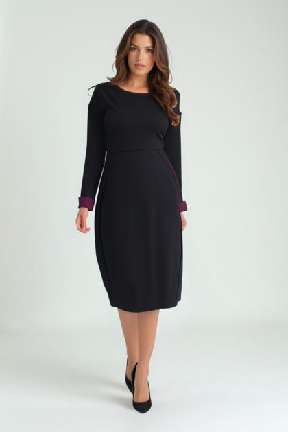 BENACO - Soft dress with burgundy details